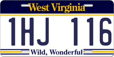 WV license plate 1HJ116