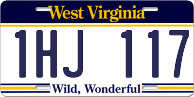 WV license plate 1HJ117