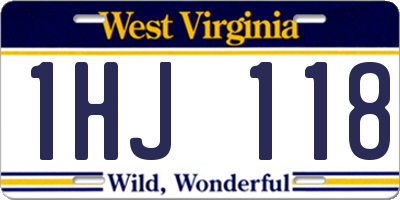 WV license plate 1HJ118