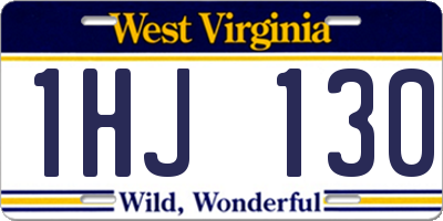 WV license plate 1HJ130