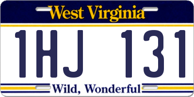 WV license plate 1HJ131