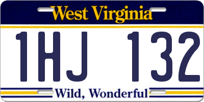 WV license plate 1HJ132