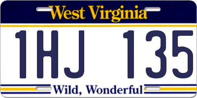 WV license plate 1HJ135