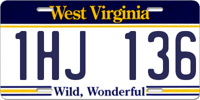 WV license plate 1HJ136
