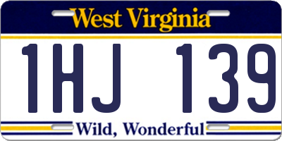 WV license plate 1HJ139