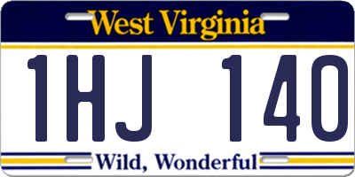 WV license plate 1HJ140