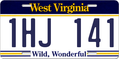 WV license plate 1HJ141
