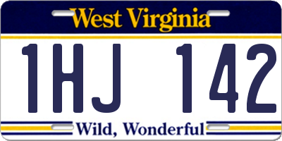 WV license plate 1HJ142