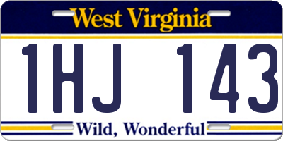 WV license plate 1HJ143