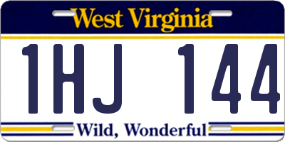WV license plate 1HJ144