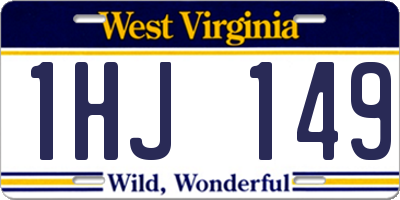 WV license plate 1HJ149