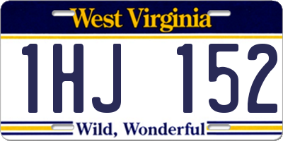 WV license plate 1HJ152