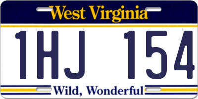 WV license plate 1HJ154