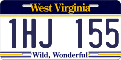 WV license plate 1HJ155