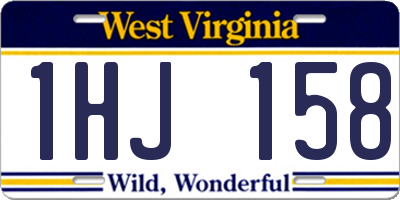 WV license plate 1HJ158