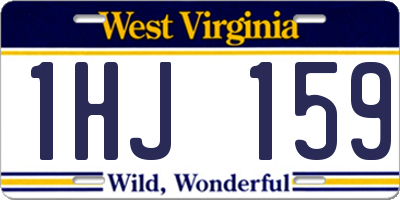 WV license plate 1HJ159