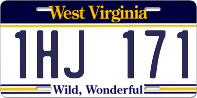 WV license plate 1HJ171