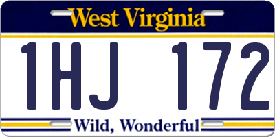 WV license plate 1HJ172