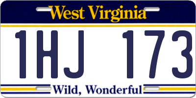 WV license plate 1HJ173
