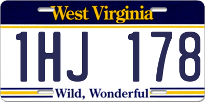 WV license plate 1HJ178
