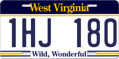 WV license plate 1HJ180