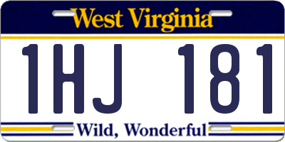 WV license plate 1HJ181