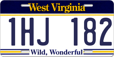 WV license plate 1HJ182