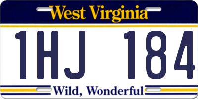WV license plate 1HJ184