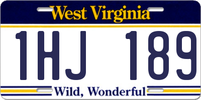 WV license plate 1HJ189