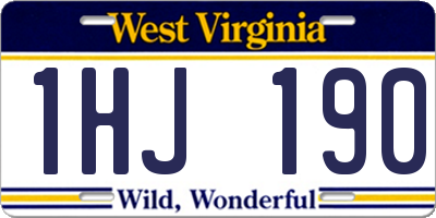 WV license plate 1HJ190