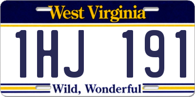 WV license plate 1HJ191