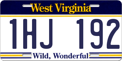 WV license plate 1HJ192