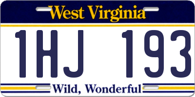 WV license plate 1HJ193