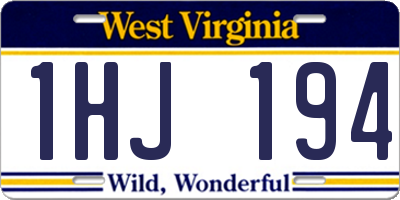 WV license plate 1HJ194