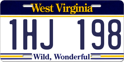 WV license plate 1HJ198