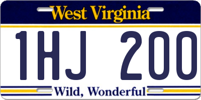 WV license plate 1HJ200