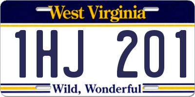 WV license plate 1HJ201