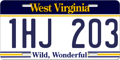 WV license plate 1HJ203