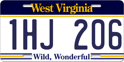 WV license plate 1HJ206