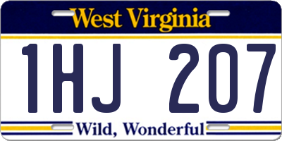 WV license plate 1HJ207