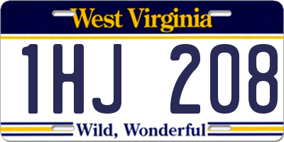 WV license plate 1HJ208