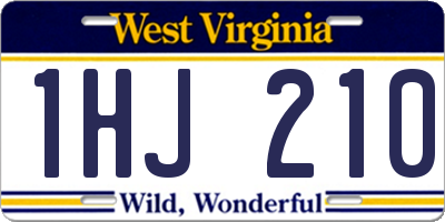 WV license plate 1HJ210