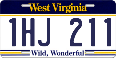 WV license plate 1HJ211