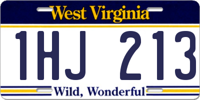 WV license plate 1HJ213