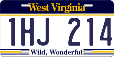 WV license plate 1HJ214