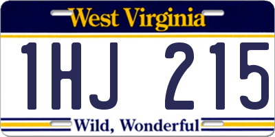 WV license plate 1HJ215