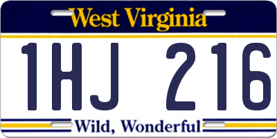 WV license plate 1HJ216