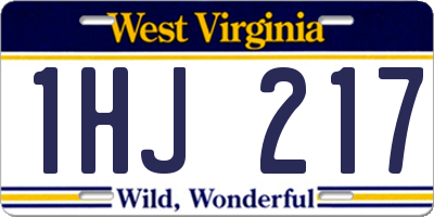 WV license plate 1HJ217