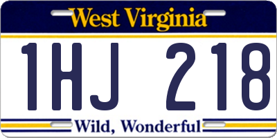 WV license plate 1HJ218