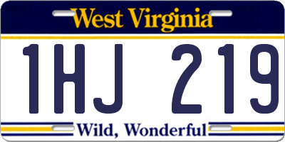 WV license plate 1HJ219